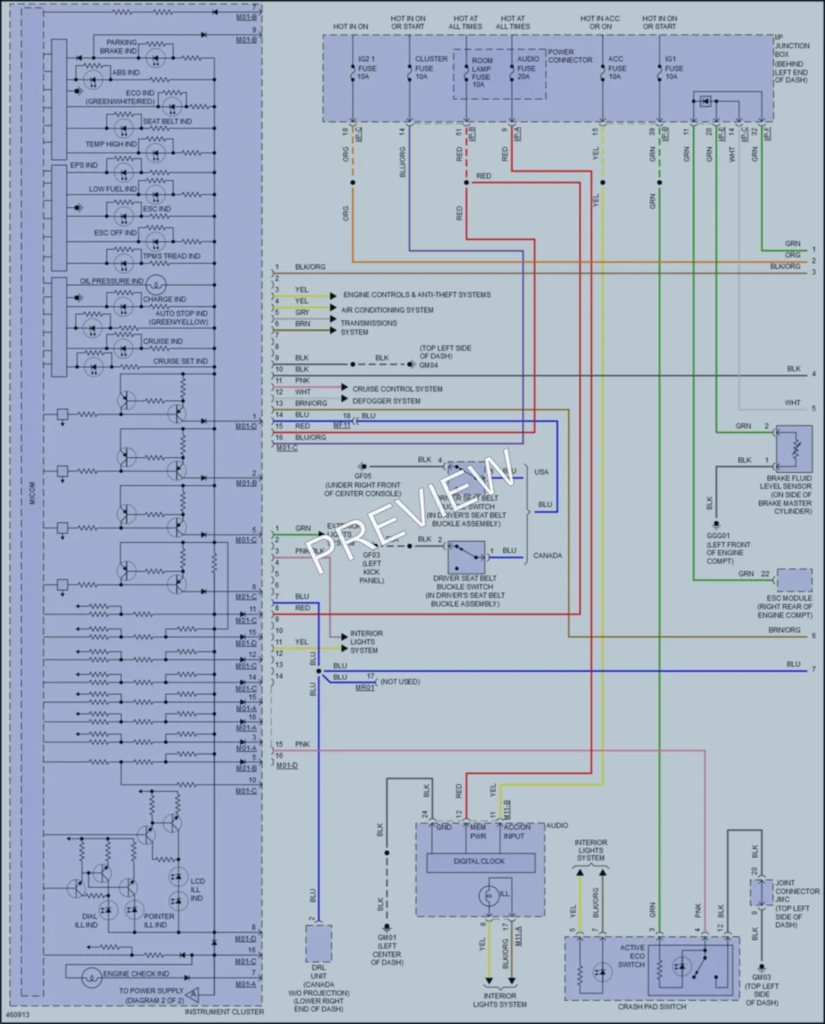 2016 Hyundai Accent Instrument Cluster wiring diagram preview