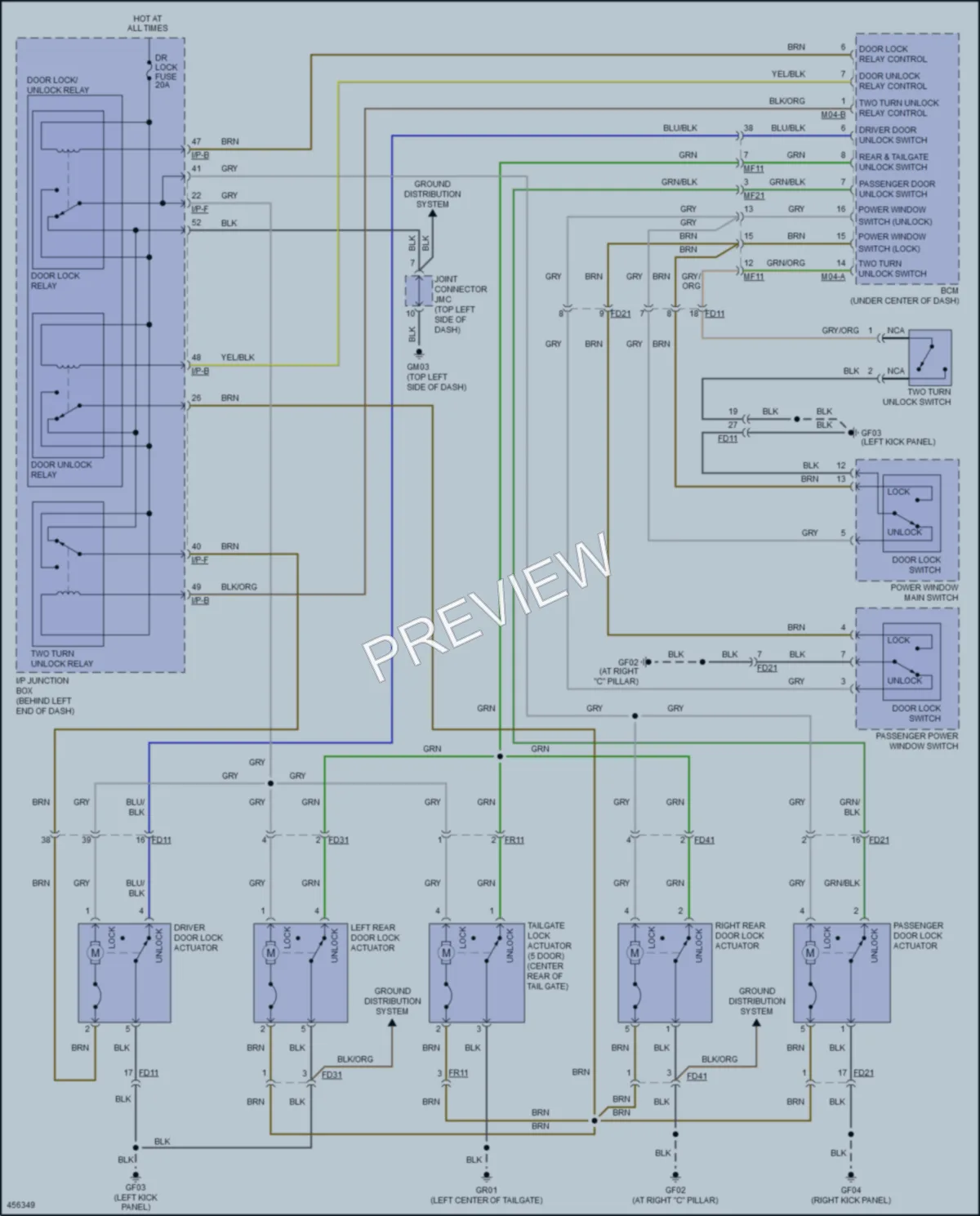 2016 Hyundai Accent Power Door Locks wiring diagram preview