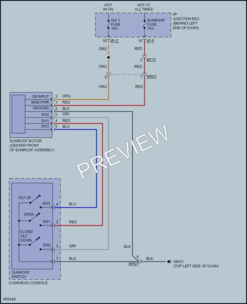 2016 Hyundai Accent Power Top Sunroof wiring diagram preview