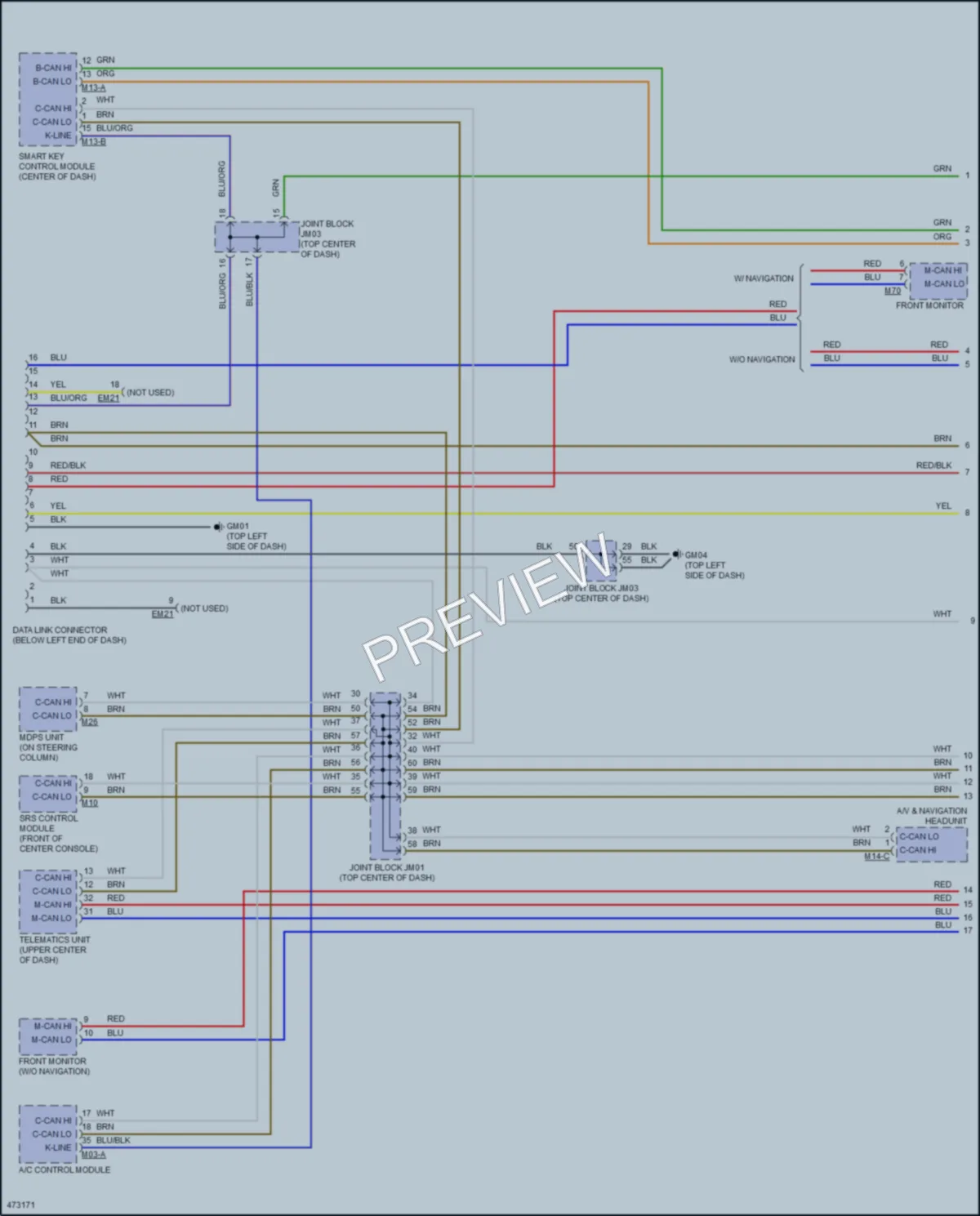2016 Hyundai Azera Computer Data Lines wiring diagram preview