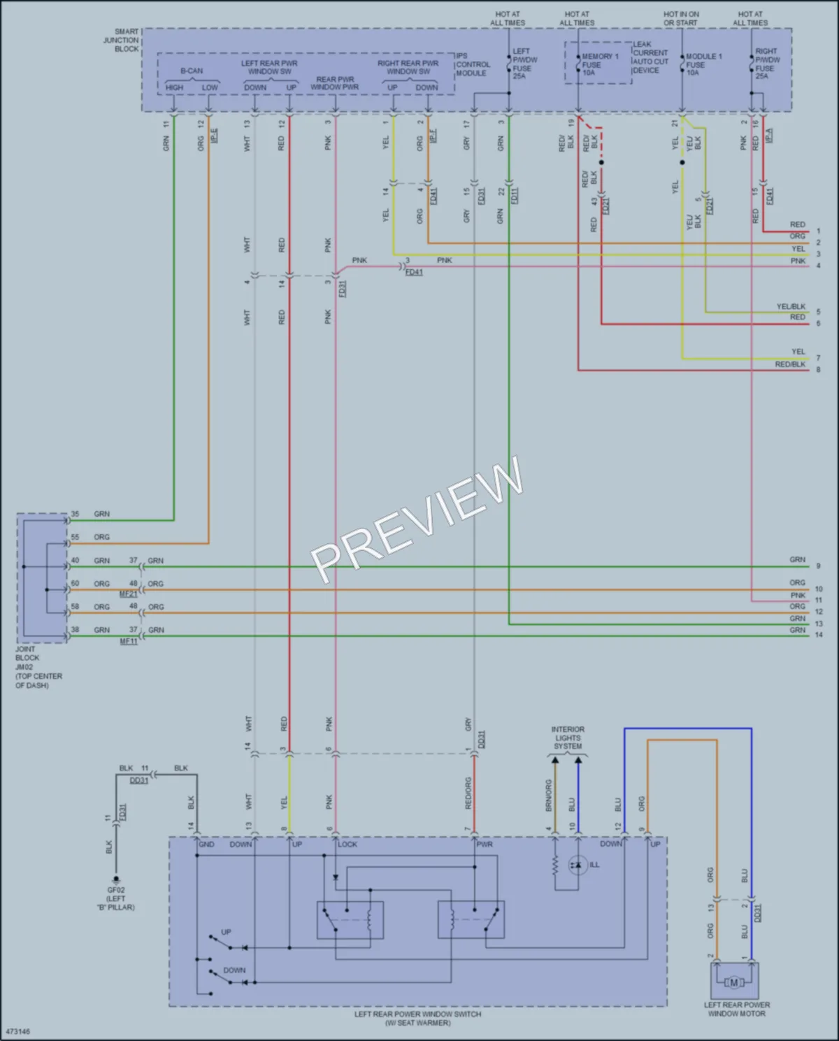 2016 Hyundai Azera Power Windows wiring diagram preview