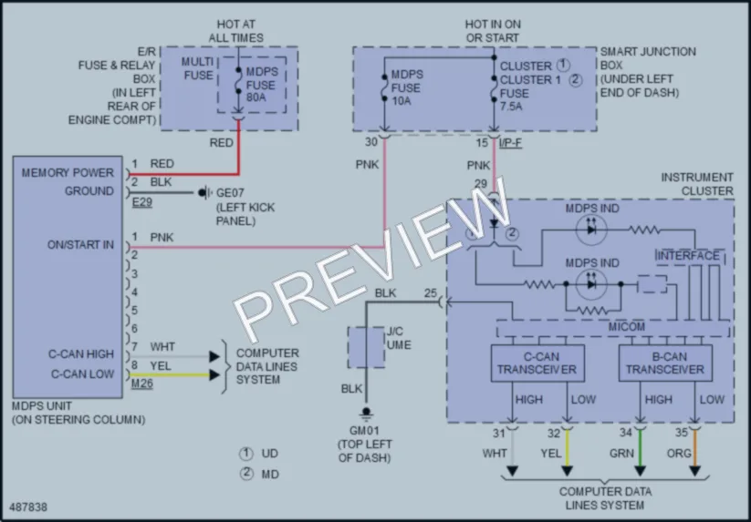 2016 Hyundai Elantra Electronic Power Steering wiring diagram preview
