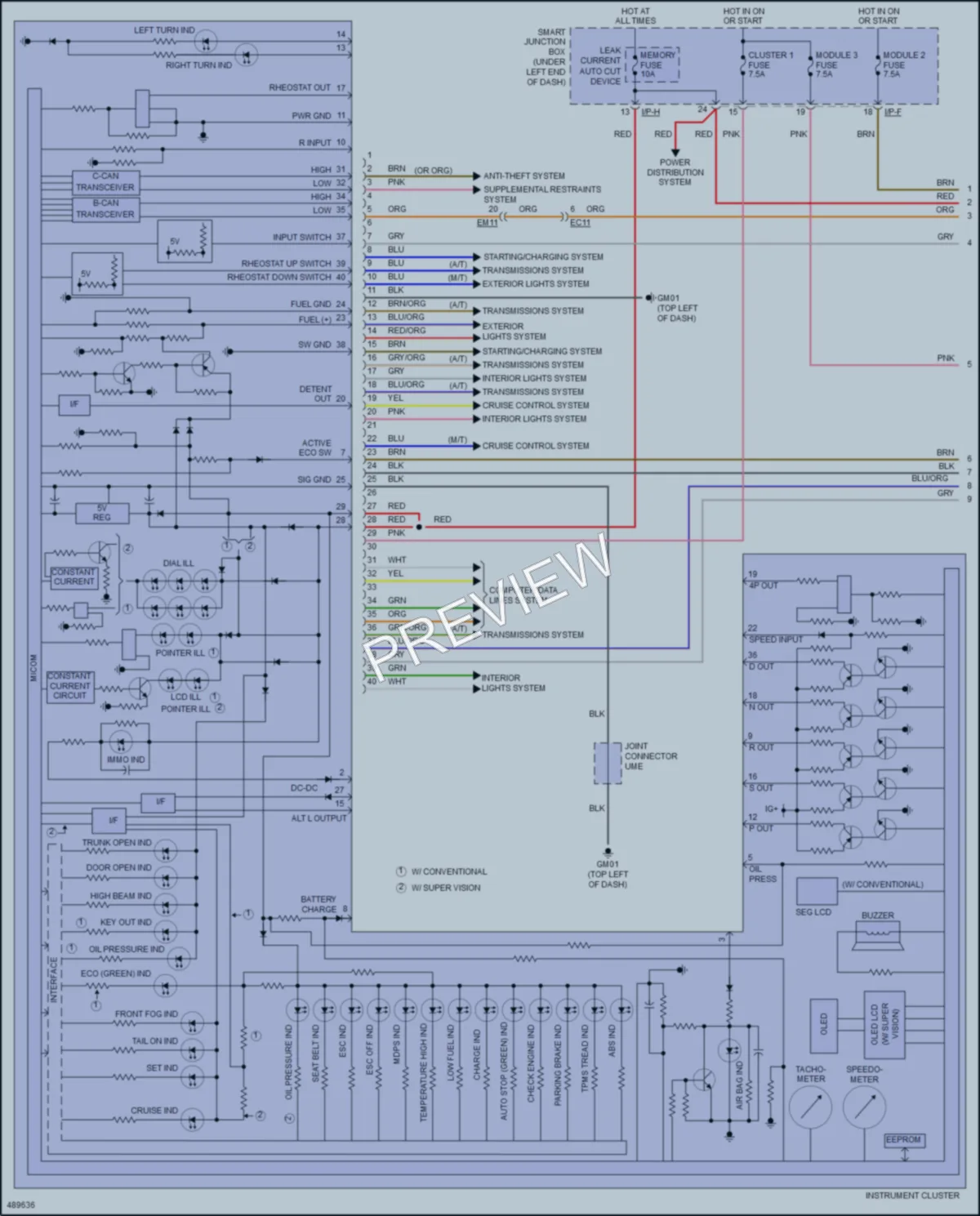 2016 Hyundai Elantra Instrument Cluster wiring diagram preview