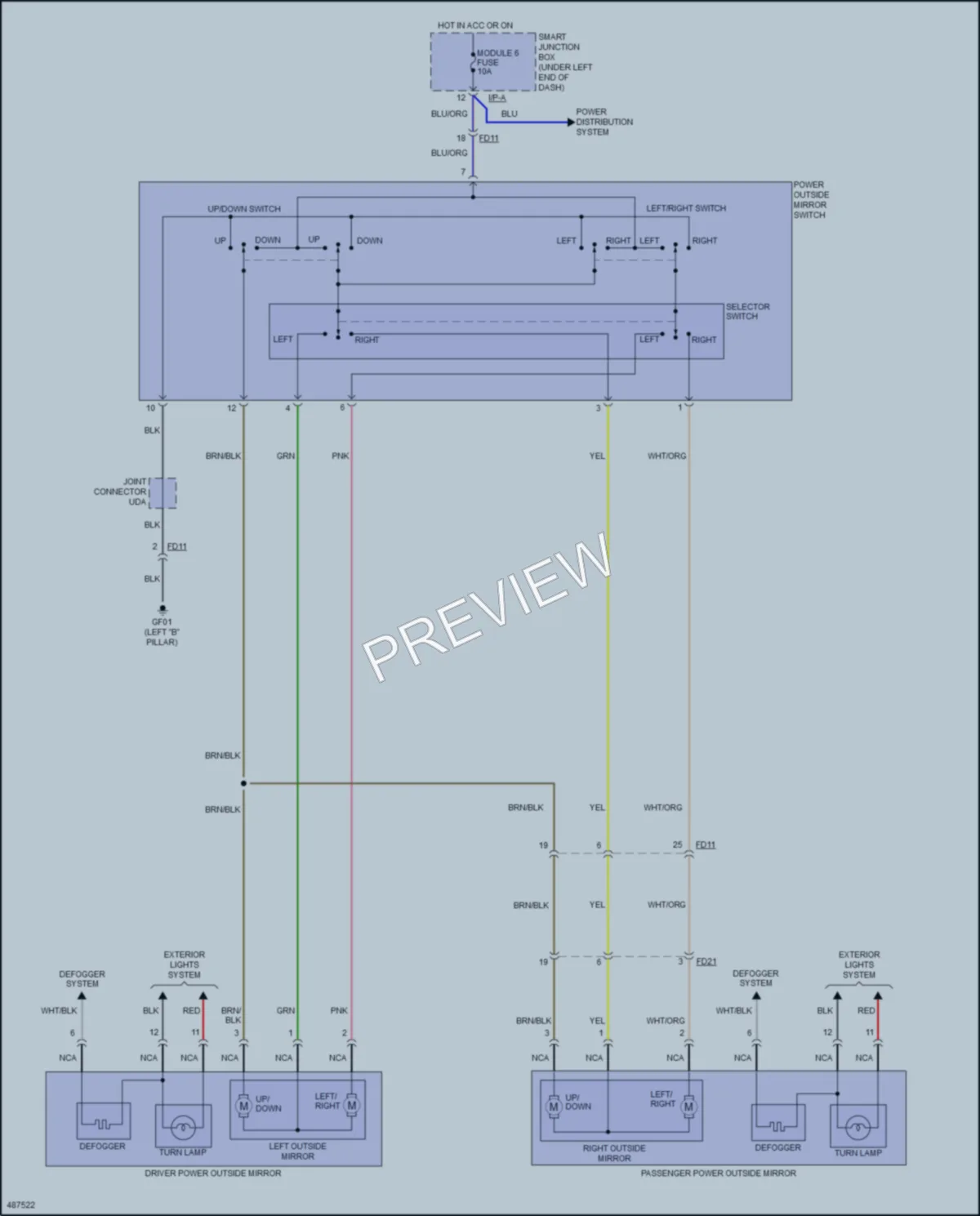 2016 Hyundai Elantra Power Mirrors wiring diagram preview