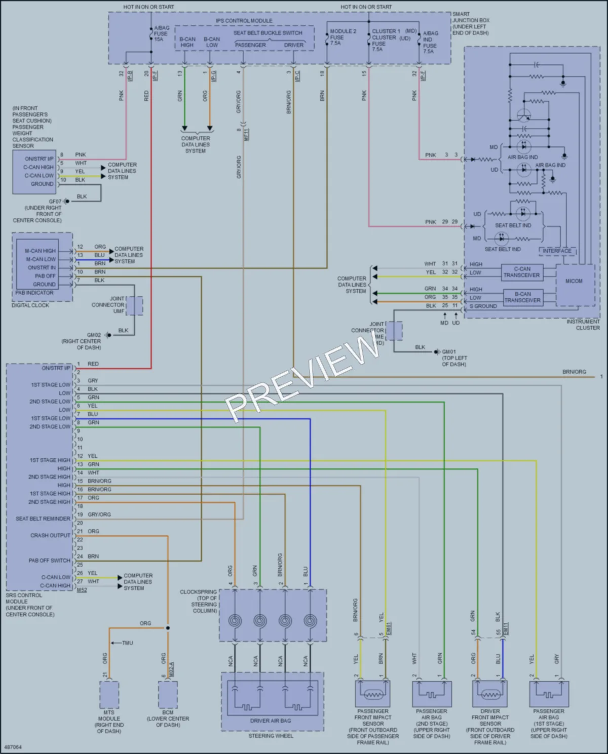 2016 Hyundai Elantra Supplemental Restraints wiring diagram preview