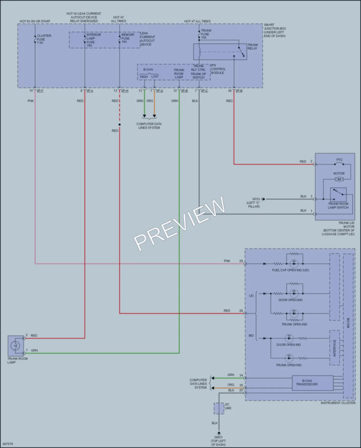 2016 Hyundai Elantra Trunk Tailgate Fuel Door wiring diagram preview
