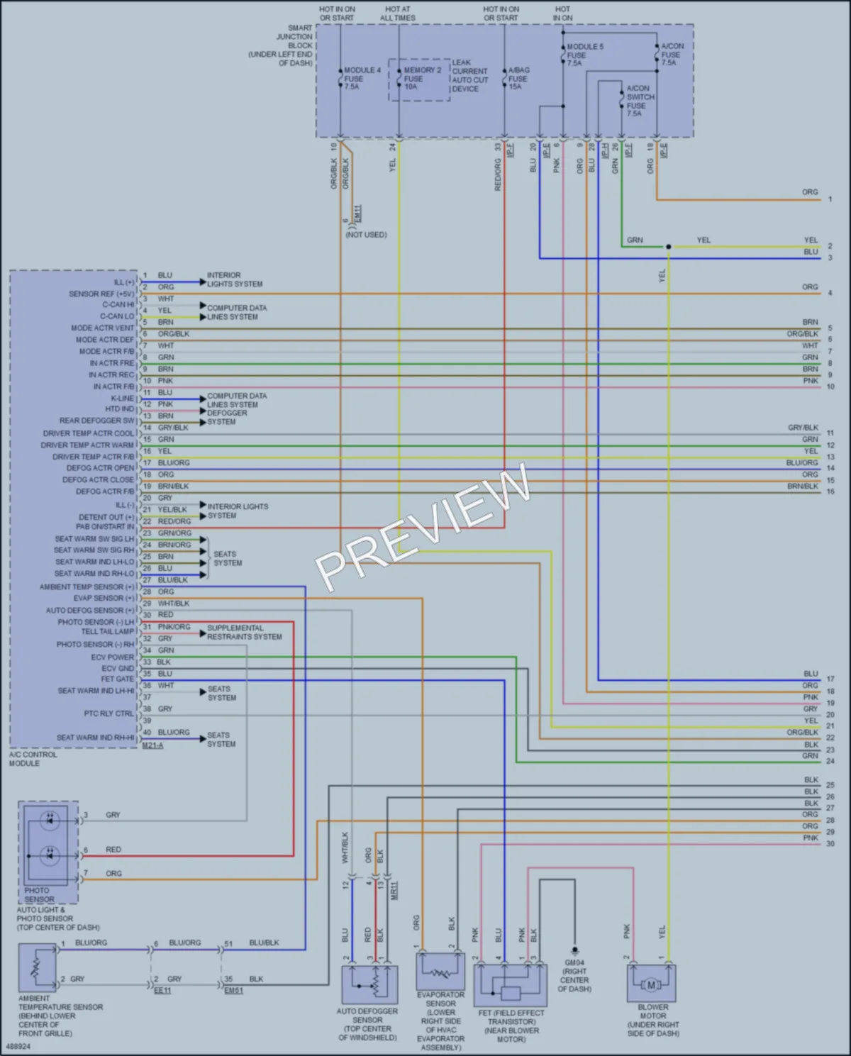2016 Hyundai ElantraGT Air Conditioning wiring diagram preview