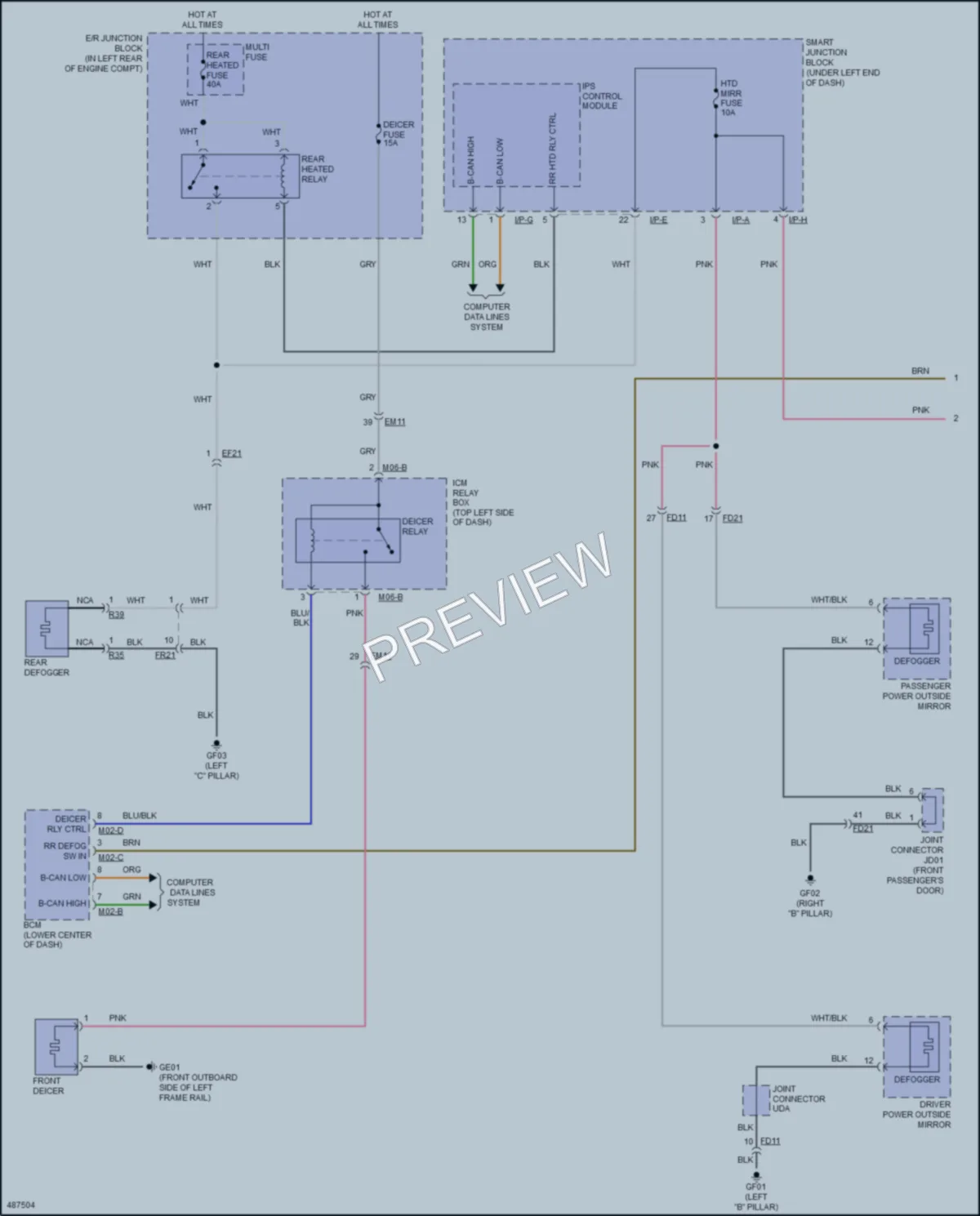 2016 Hyundai ElantraGT Defoggers wiring diagram preview