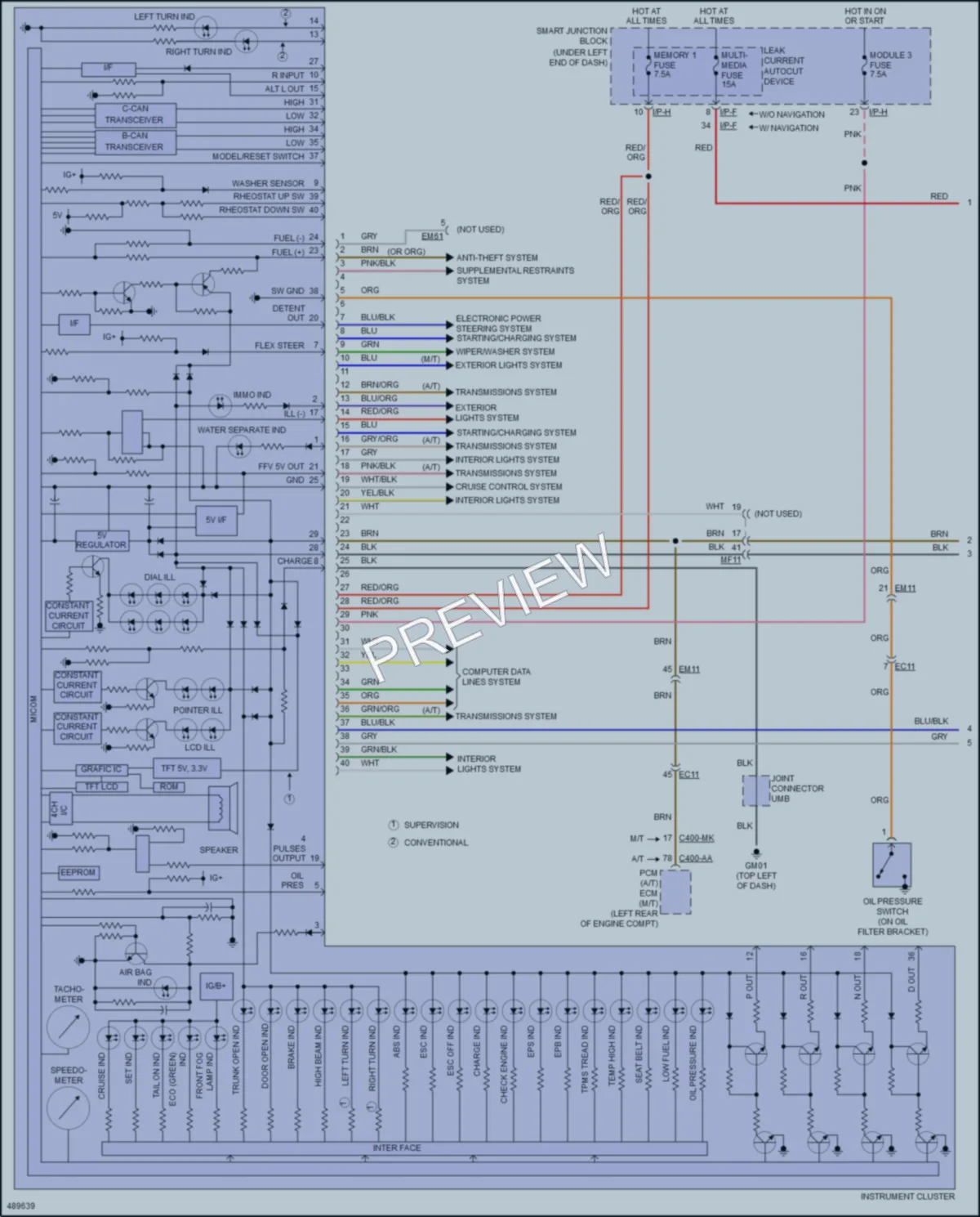 2016 Hyundai ElantraGT Instrument Cluster wiring diagram preview