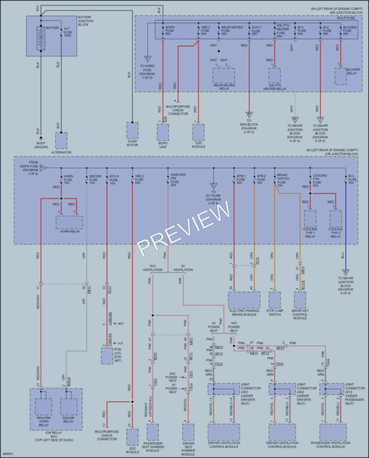 2016 Hyundai ElantraGT Power Distribution wiring diagram preview