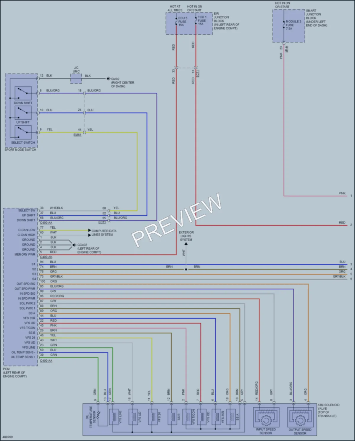 2016 Hyundai ElantraGT Transmission wiring diagram preview