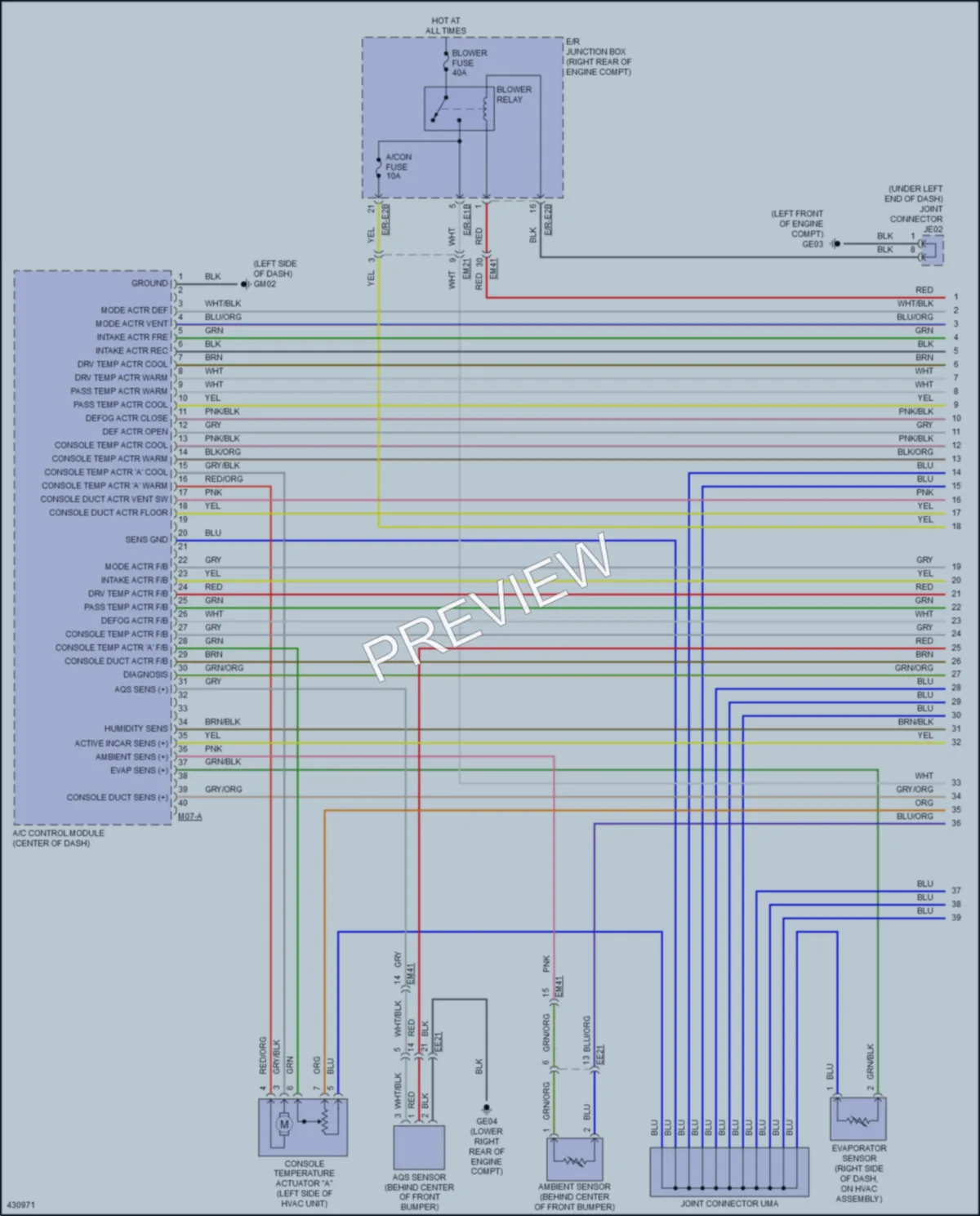 2016 Hyundai Equus Air Conditioning wiring diagram preview