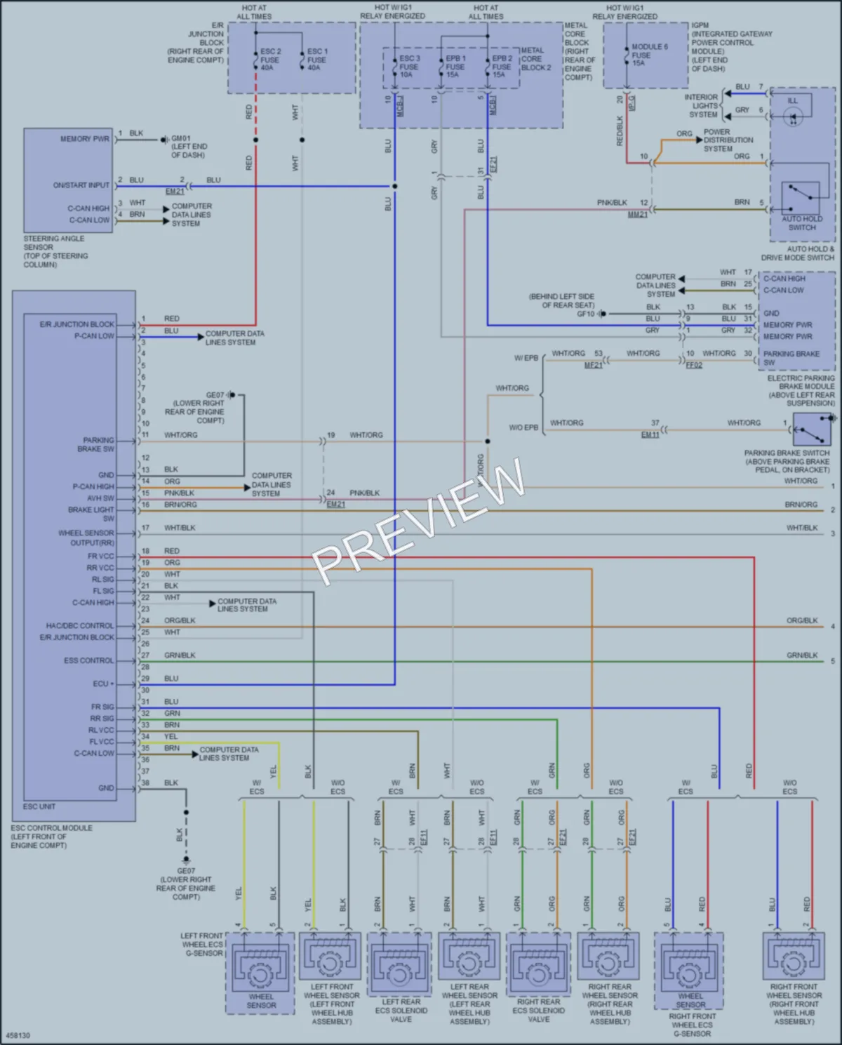 2016 Hyundai Genesis Anti Lock Brakes wiring diagram preview
