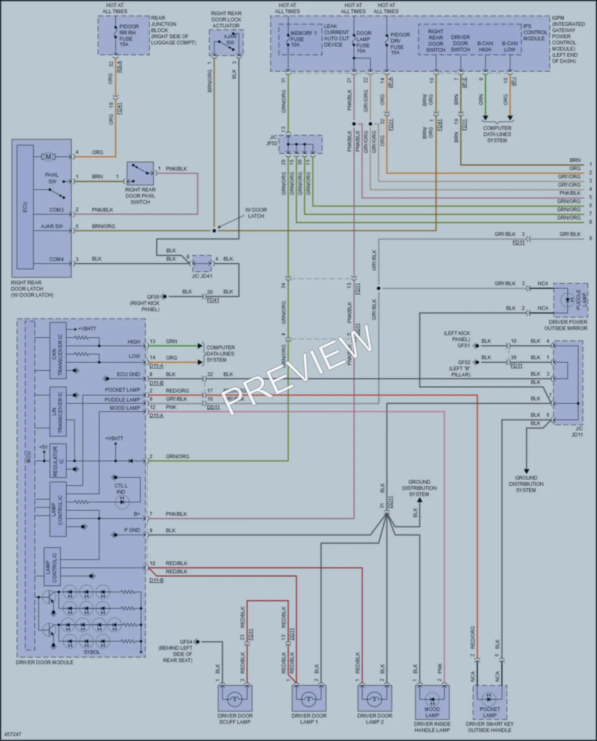 2016 Hyundai Genesis Interior Lights wiring diagram preview