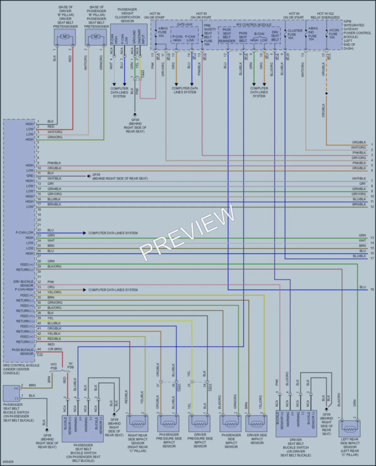 2016 Hyundai Genesis Supplemental Restraints wiring diagram preview
