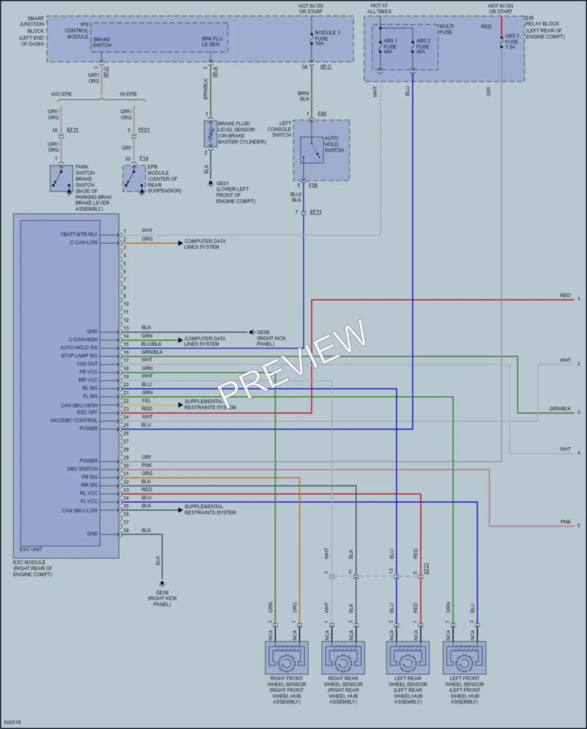 2016 Hyundai SantaFe Anti Lock Brakes wiring diagram preview