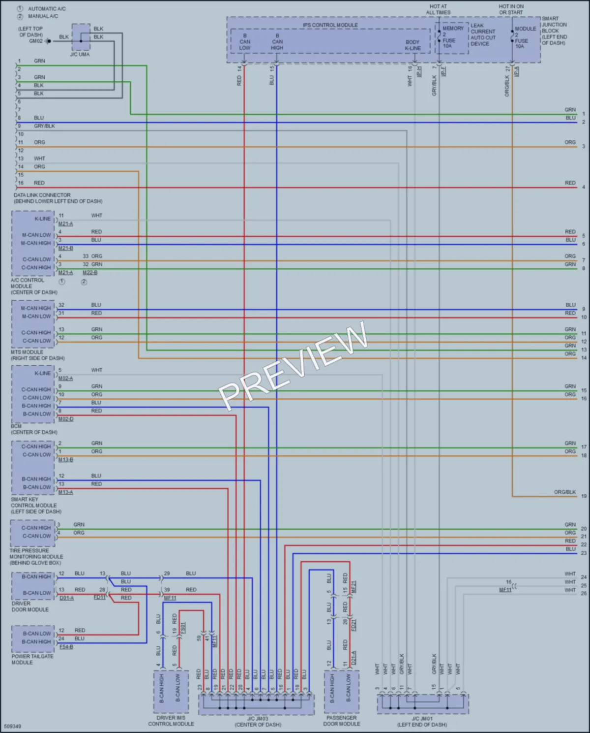2016 Hyundai SantaFeSport Computer Data Lines wiring diagram preview