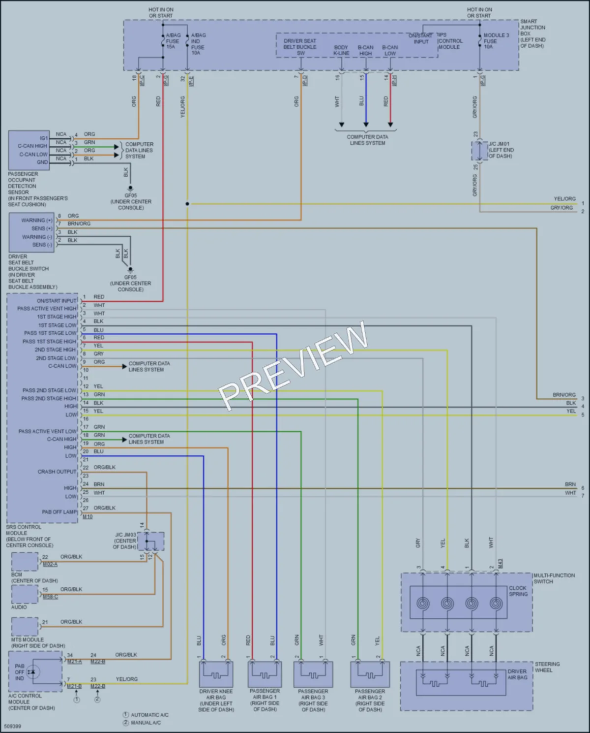 2016 Hyundai SantaFeSport Supplemental Restraints wiring diagram preview