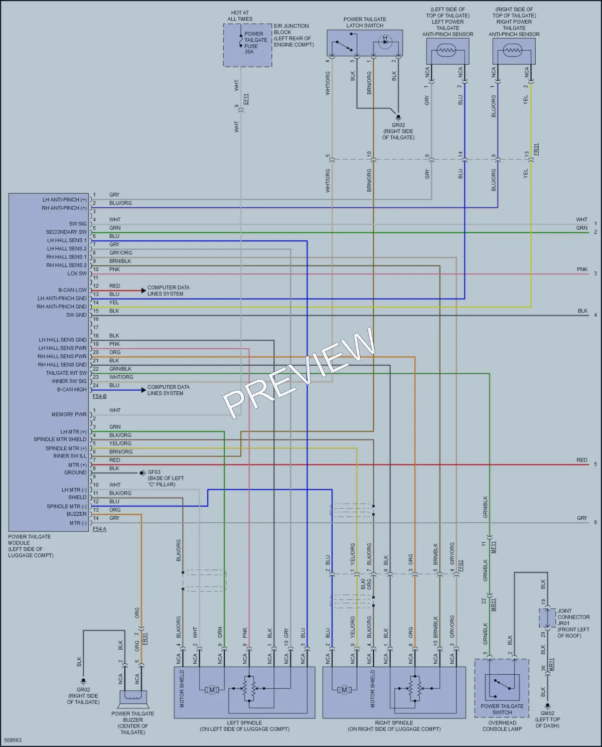 2016 Hyundai SantaFeSport Trunk Tailgate Fuel Door wiring diagram preview