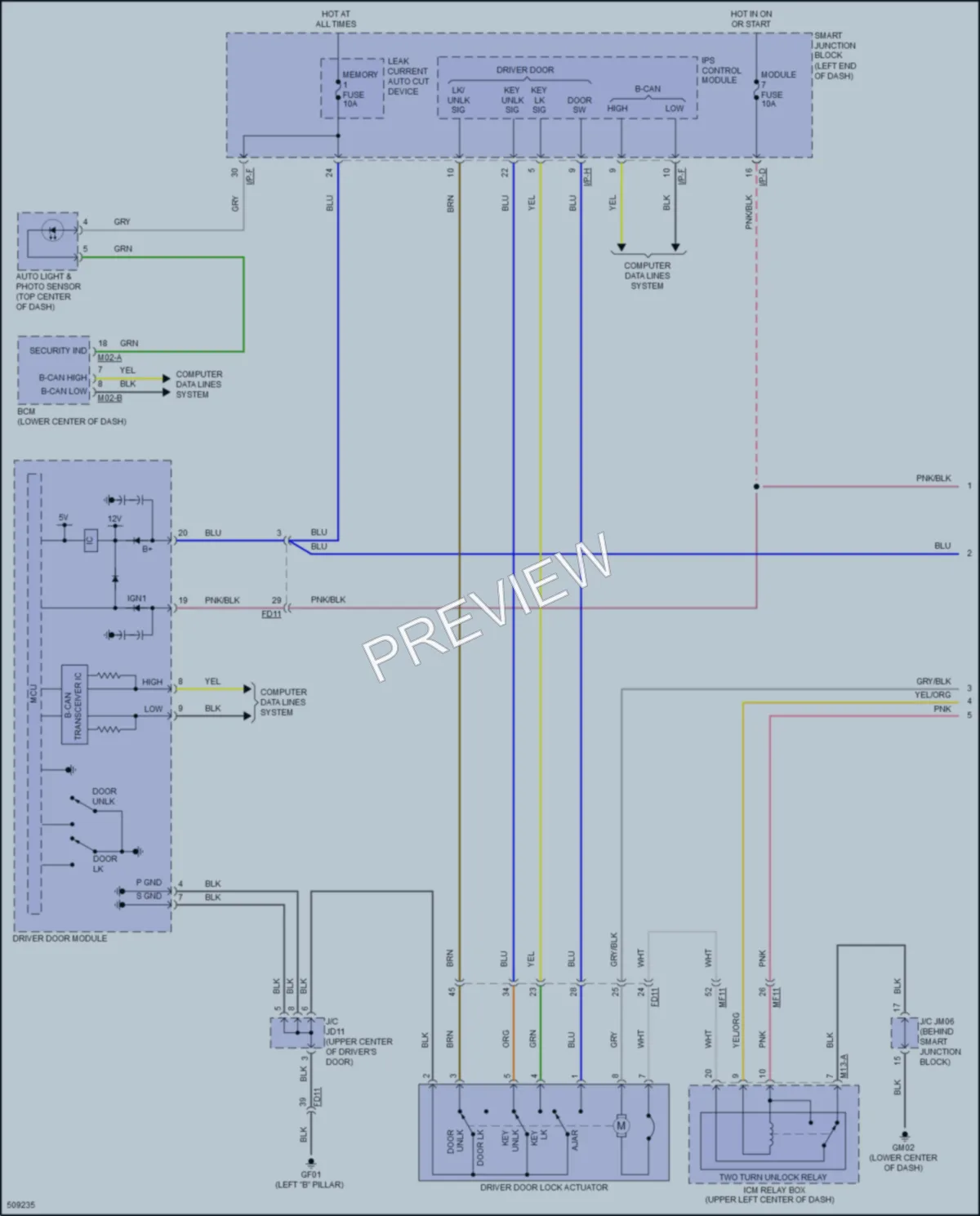 2016 Hyundai Sonata Power Door Locks wiring diagram preview