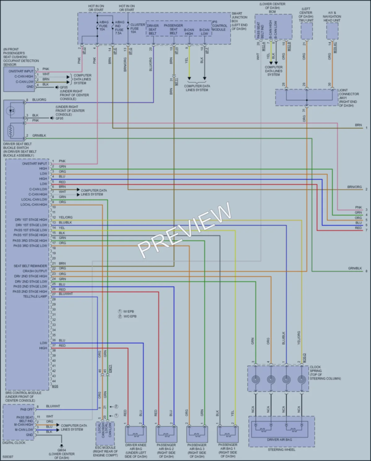 2016 Hyundai Sonata Supplemental Restraints wiring diagram preview