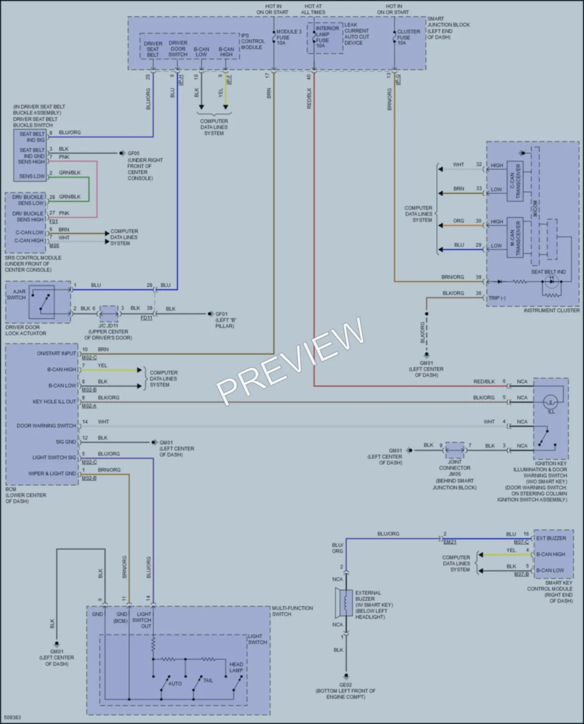 2016 Hyundai Sonata Warning Systems wiring diagram preview