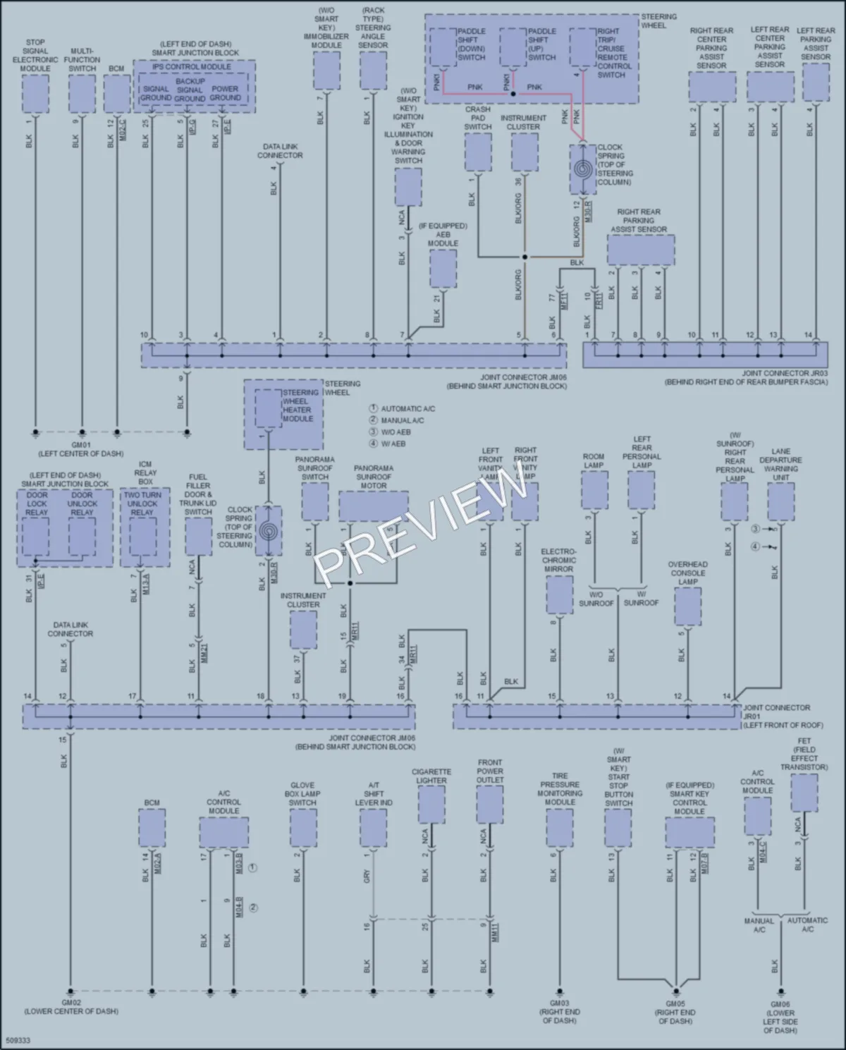 2016 Hyundai SonataHybrid Ground Distribution wiring diagram preview