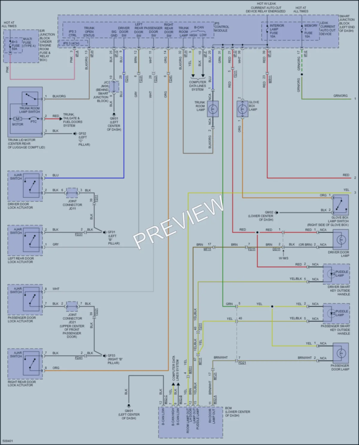 2016 Hyundai SonataHybrid Interior Lights wiring diagram preview