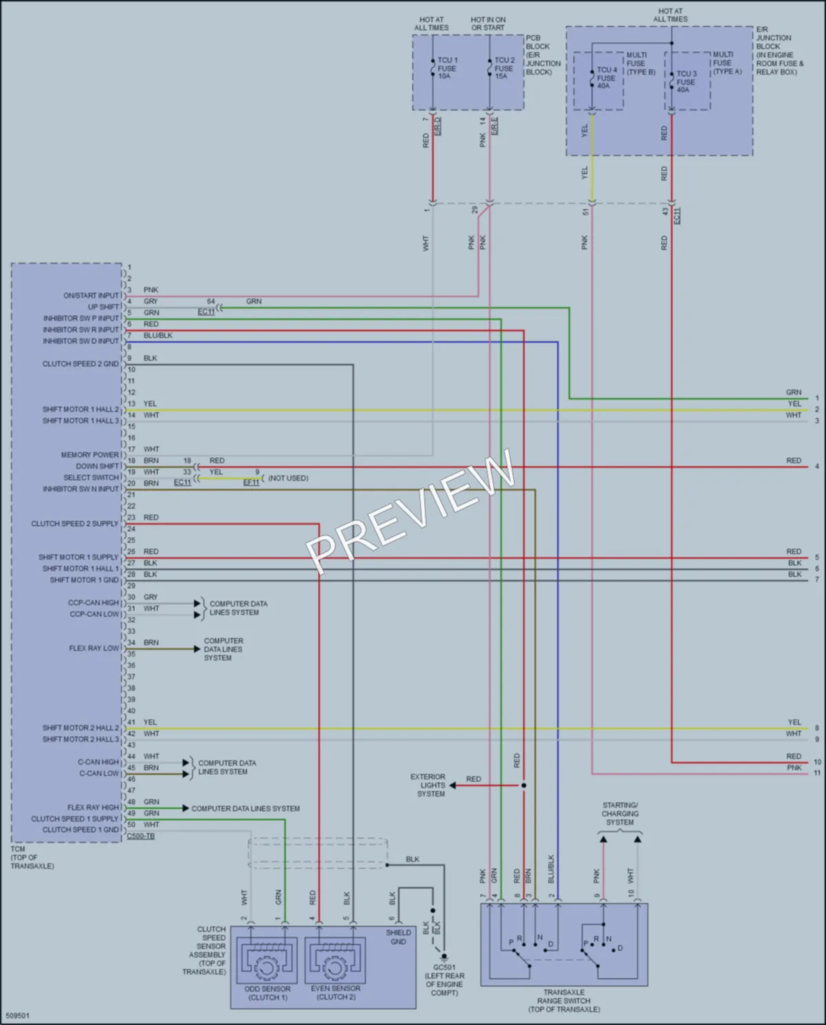 2016 Hyundai SonataHybrid Transmission wiring diagram preview
