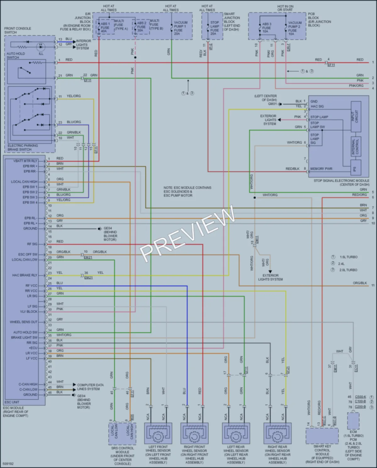 2016 Hyundai SonataPlugIn Anti Lock Brakes wiring diagram preview