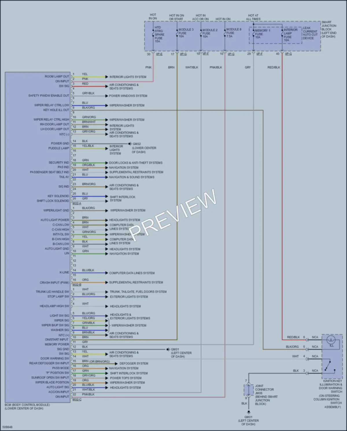 2016 Hyundai SonataPlugIn Body Control Modules wiring diagram preview