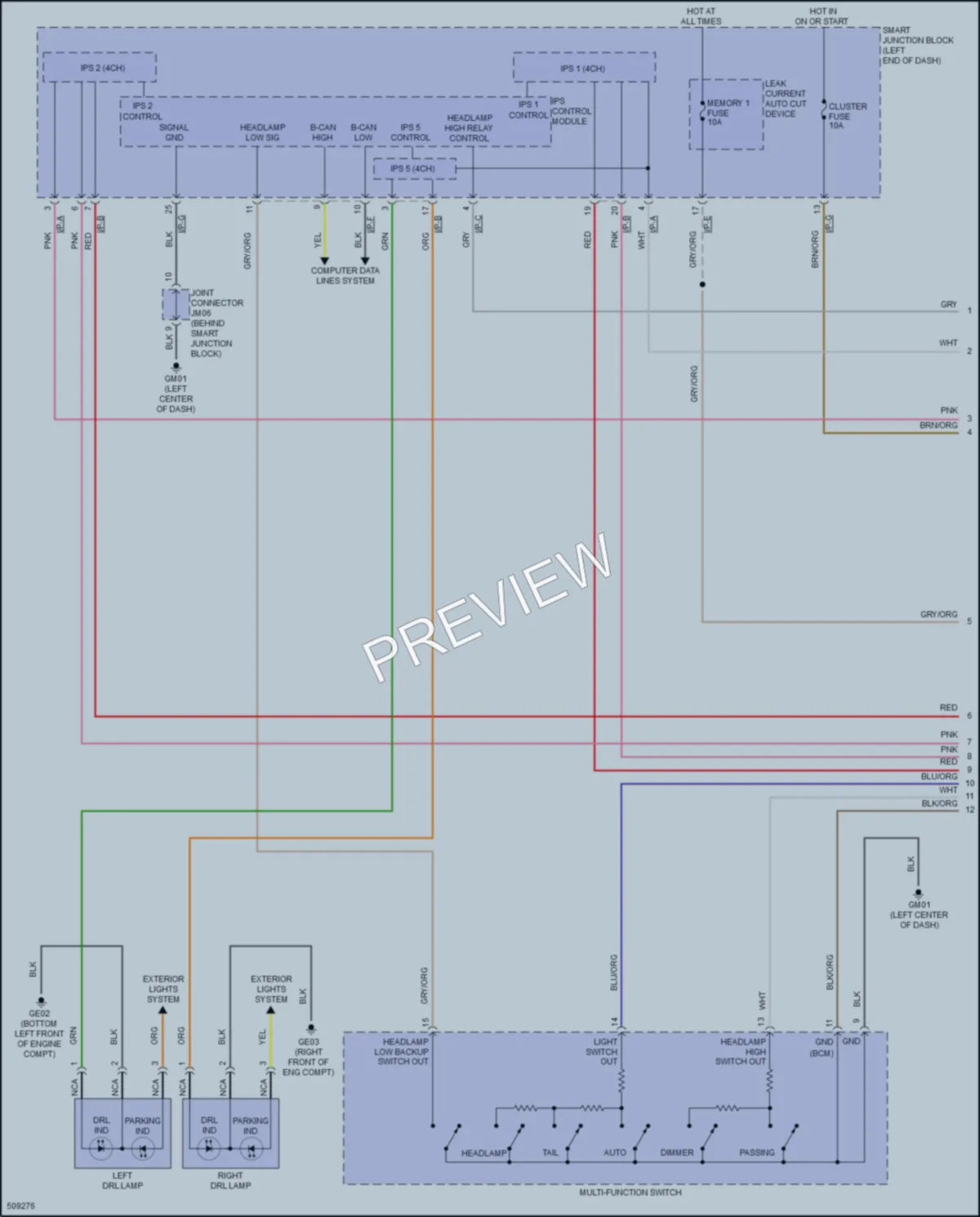2016 Hyundai SonataPlugIn Headlights wiring diagram preview