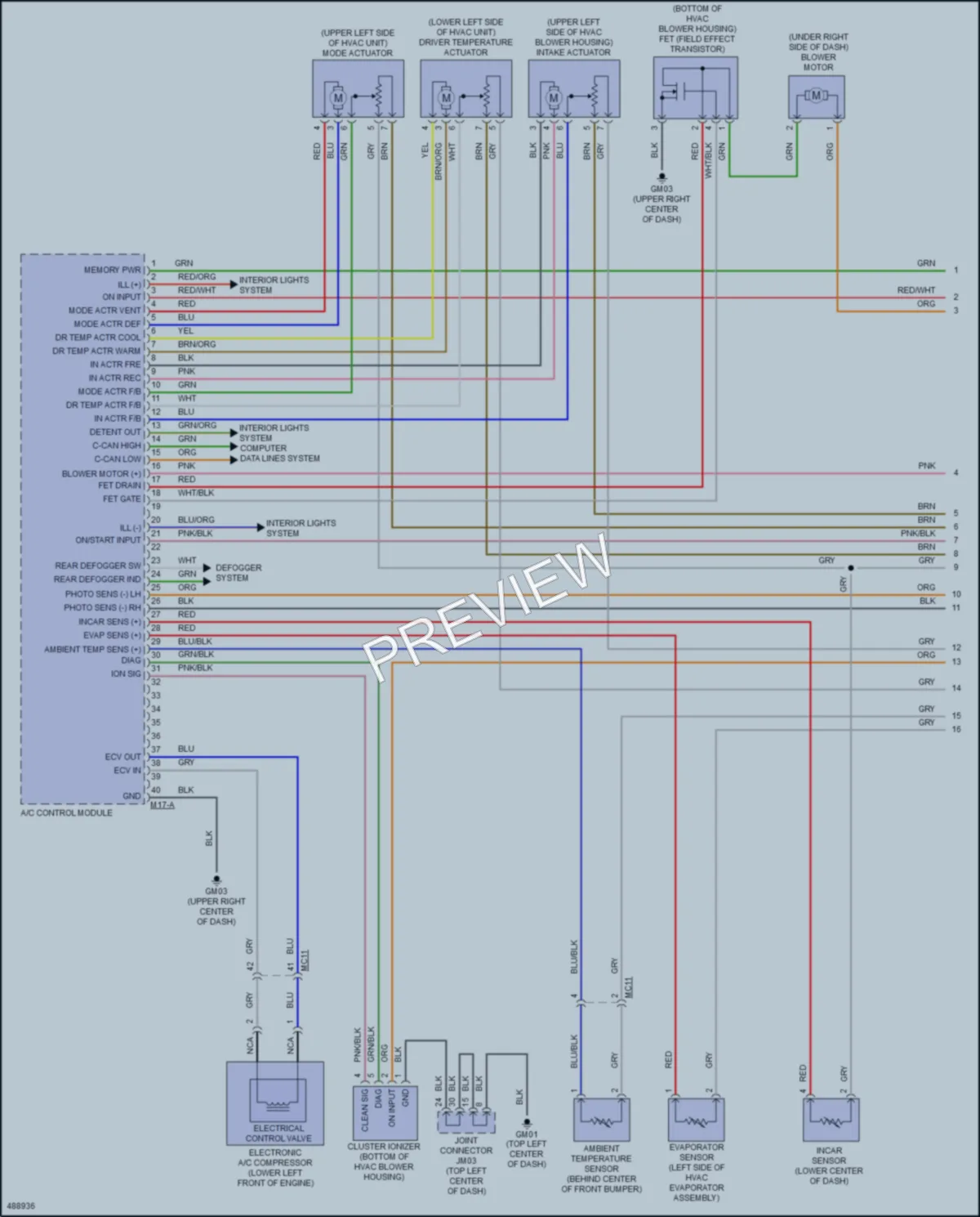 2016 Hyundai Tucson Air Conditioning wiring diagram preview