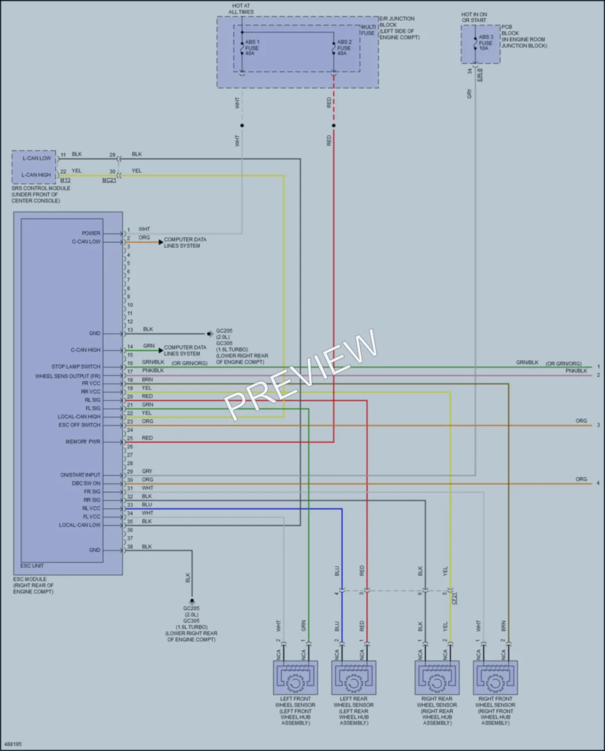 2016 Hyundai Tucson Anti Lock Brakes wiring diagram preview
