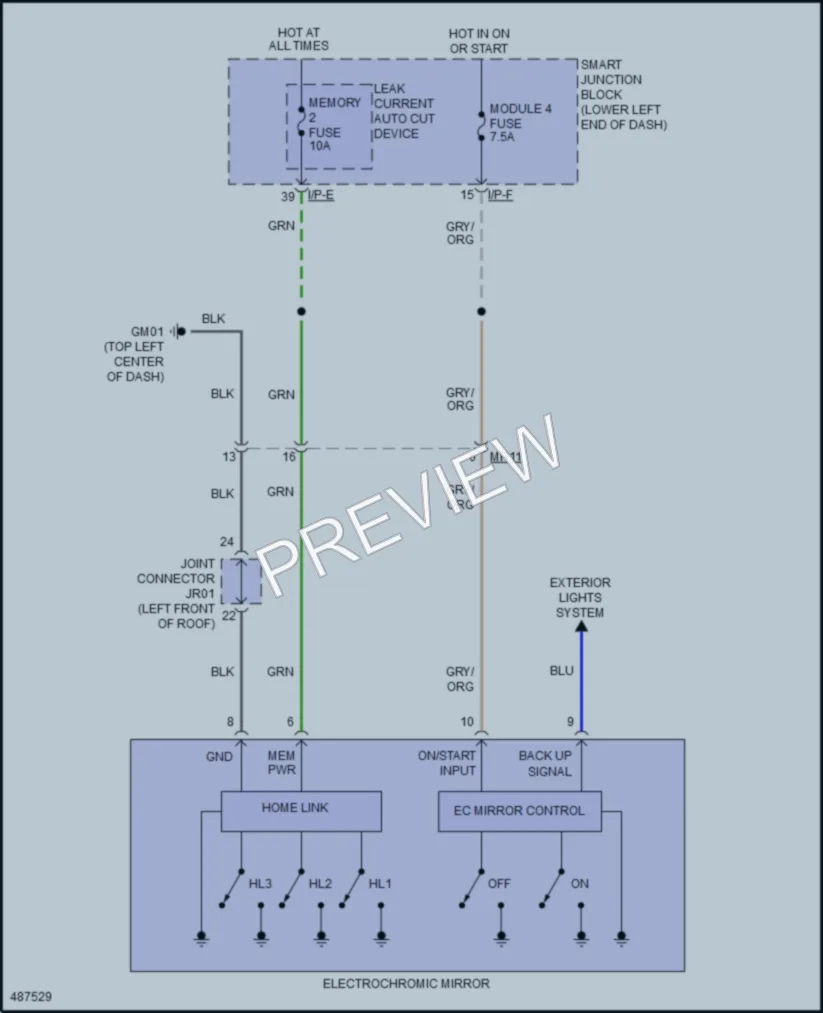 2016 Hyundai Tucson Power Mirrors wiring diagram preview