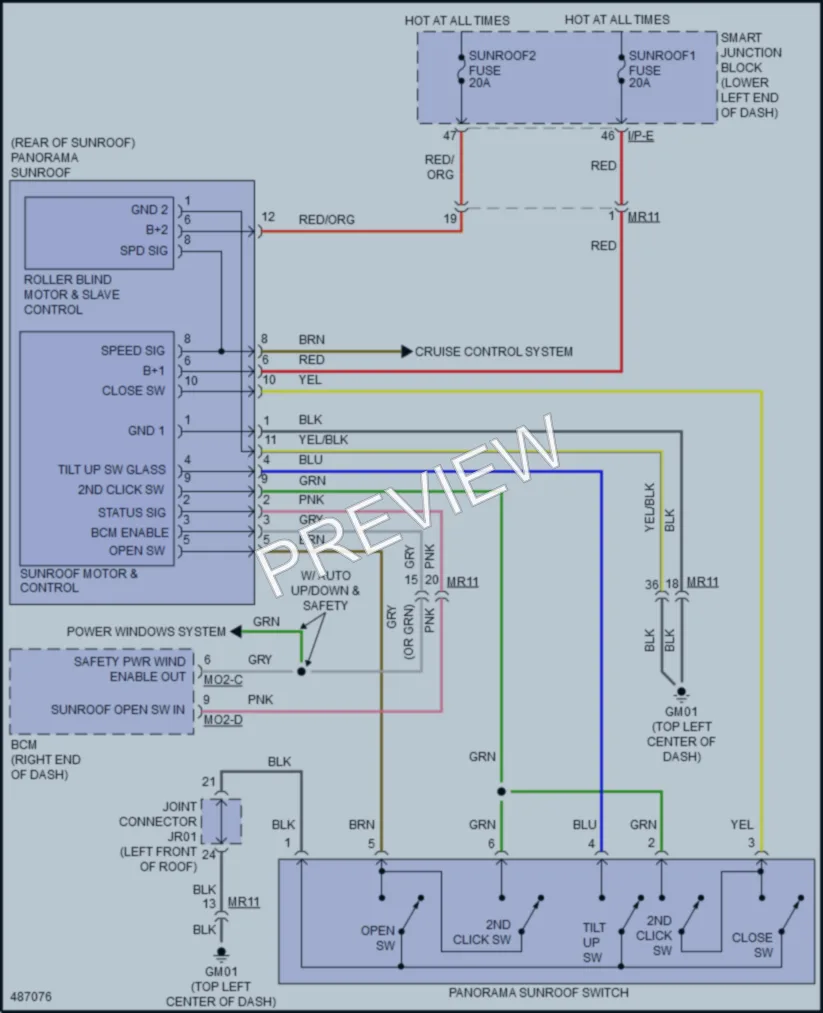 2016 Hyundai Tucson Power Top Sunroof wiring diagram preview