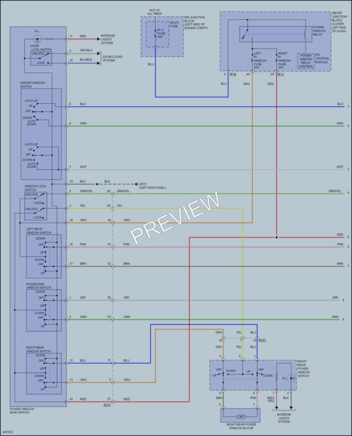2016 Hyundai Tucson Power Windows wiring diagram preview