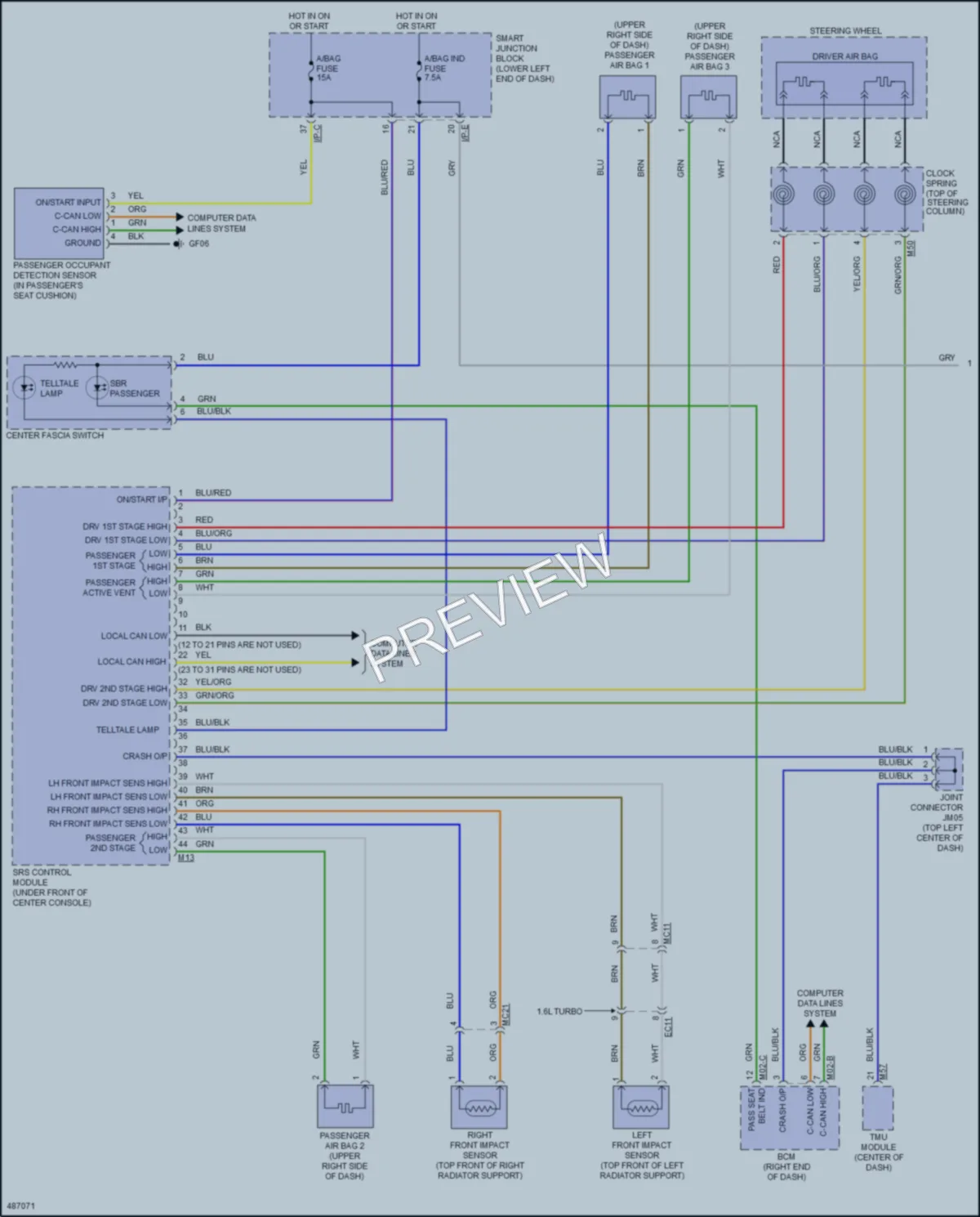 2016 Hyundai Tucson Supplemental Restraints wiring diagram preview