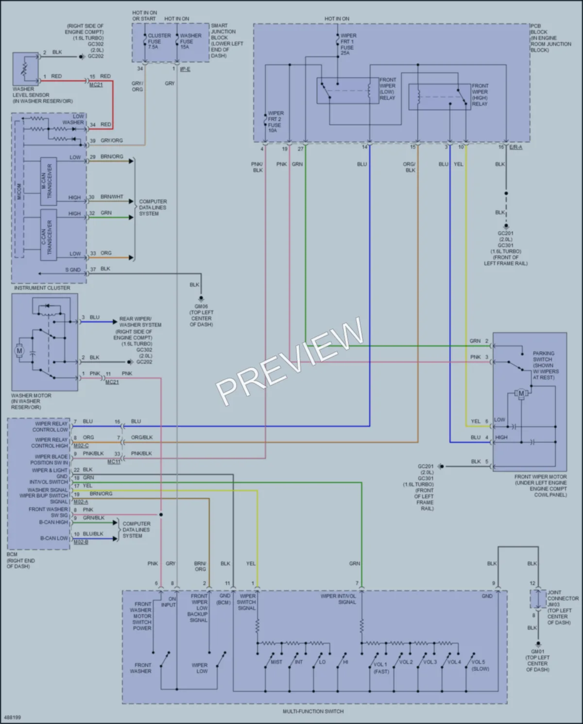 2016 Hyundai Tucson Wiper Washer wiring diagram preview