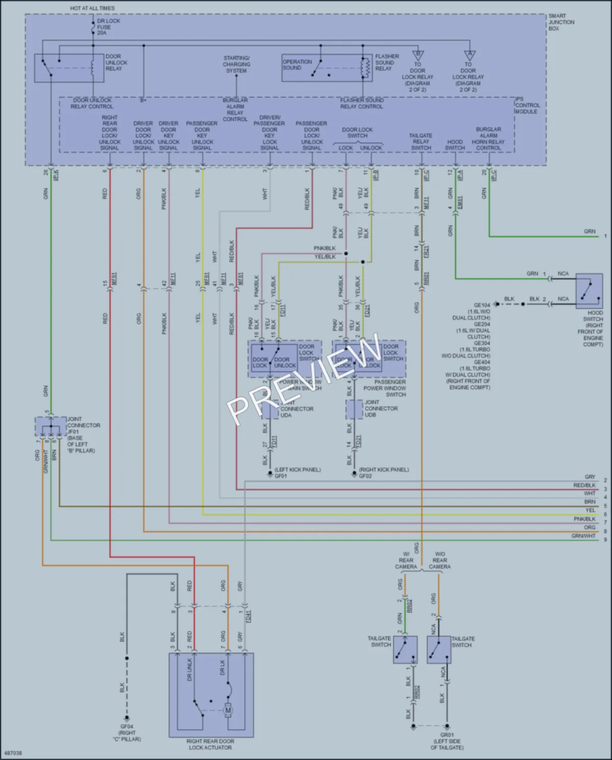 2016 Hyundai Veloster Power Door Locks wiring diagram preview