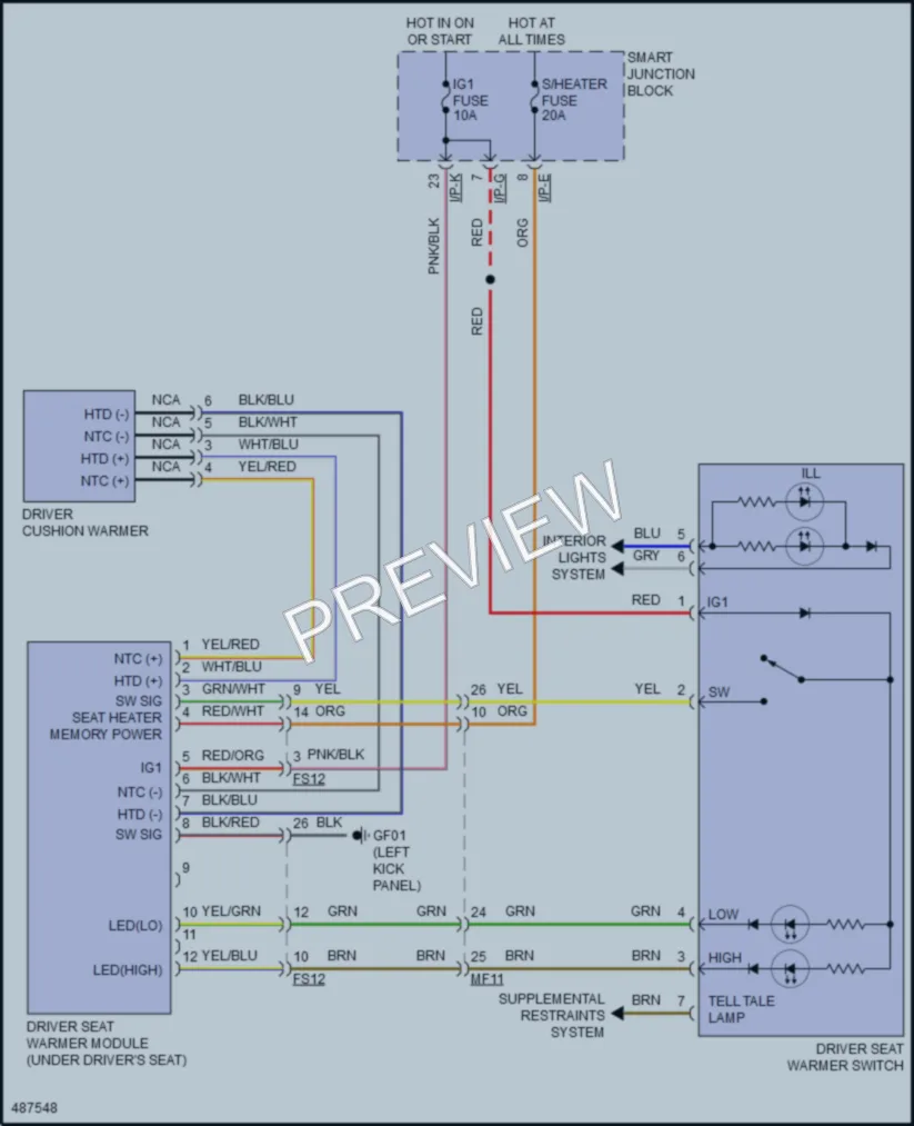 2016 Hyundai Veloster Power Seats wiring diagram preview