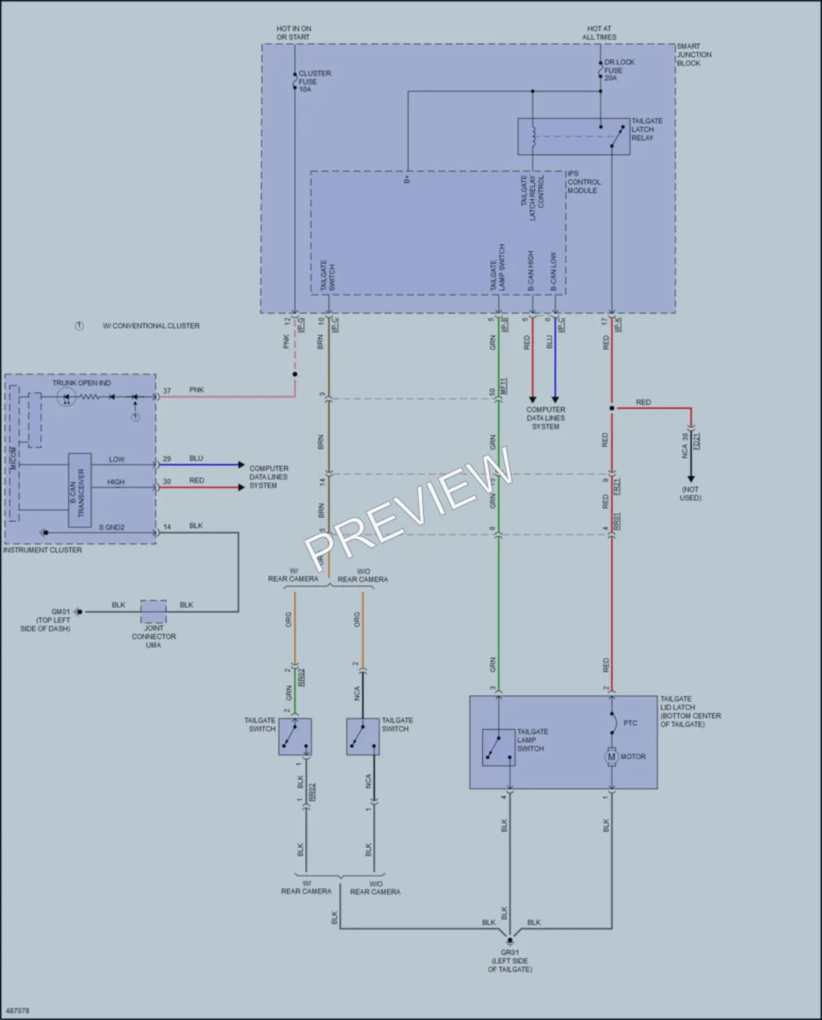 2016 Hyundai Veloster Trunk Tailgate Fuel Door wiring diagram preview