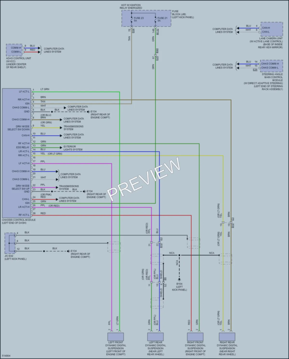 2016 Infiniti Q50 Electronic Suspension wiring diagram preview