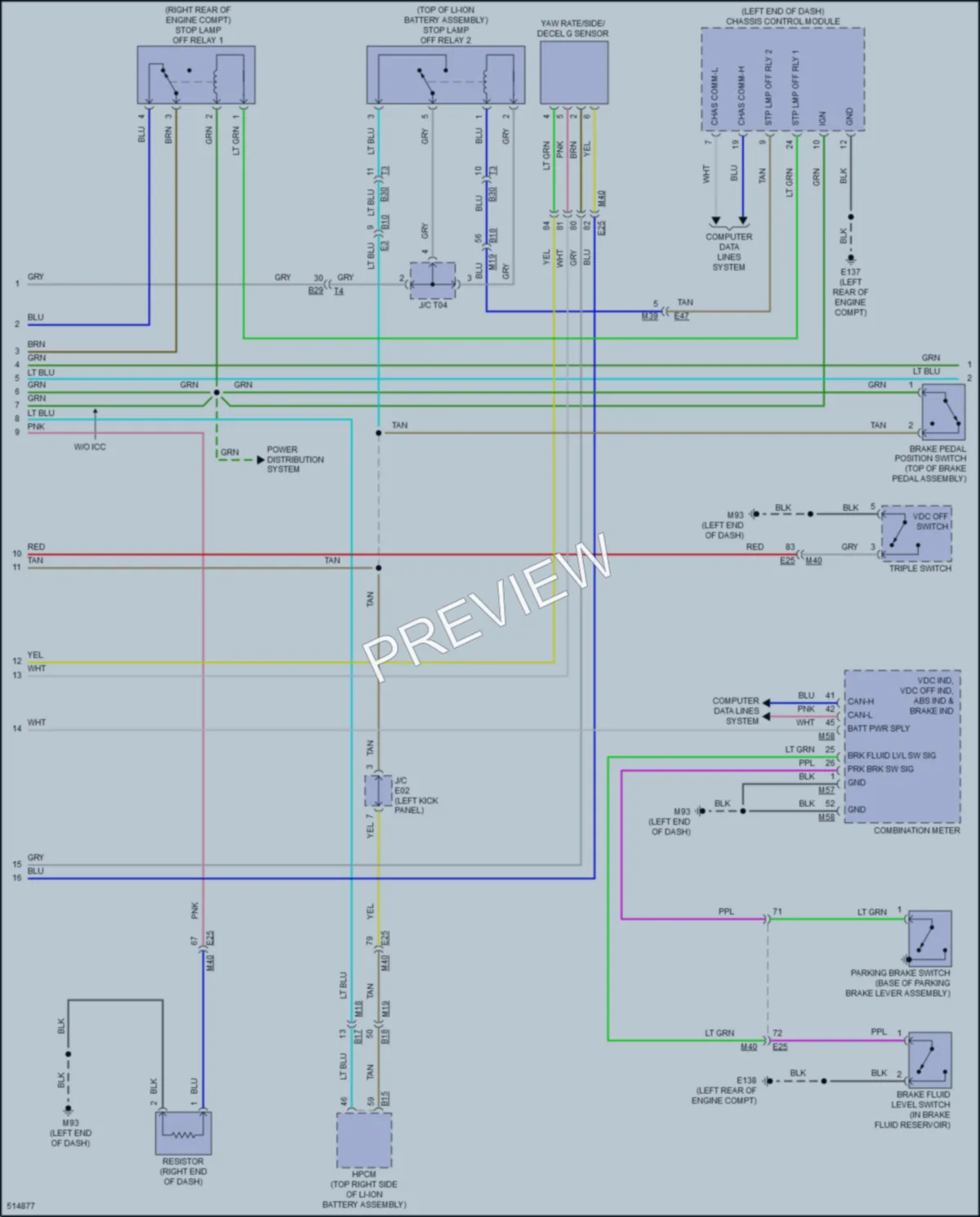 2016 Infiniti Q50Hybrid Anti Lock Brakes wiring diagram preview