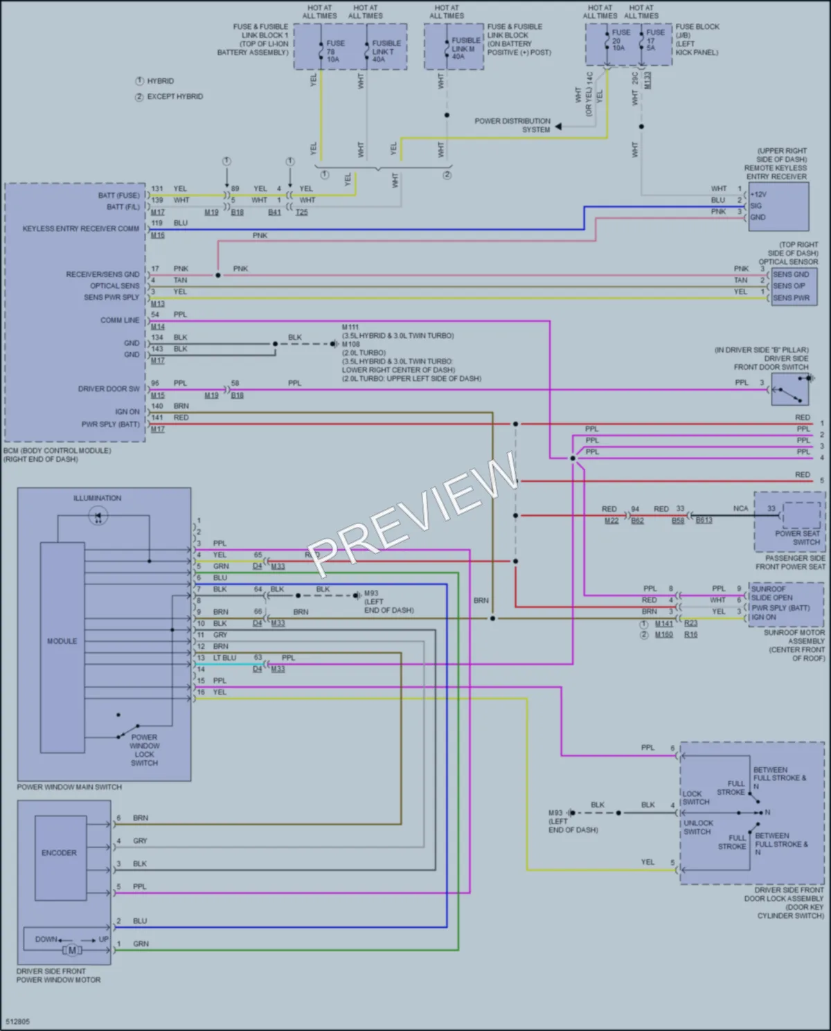 2016 Infiniti Q50Hybrid Power Windows wiring diagram preview