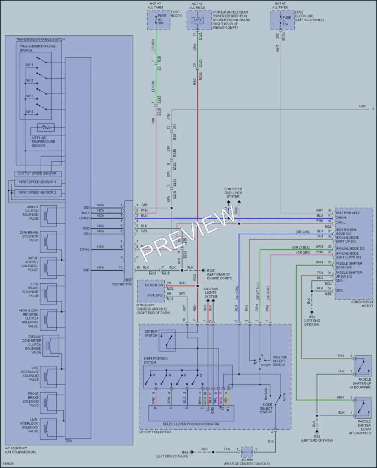 2016 Infiniti Q50Hybrid Transmission wiring diagram preview