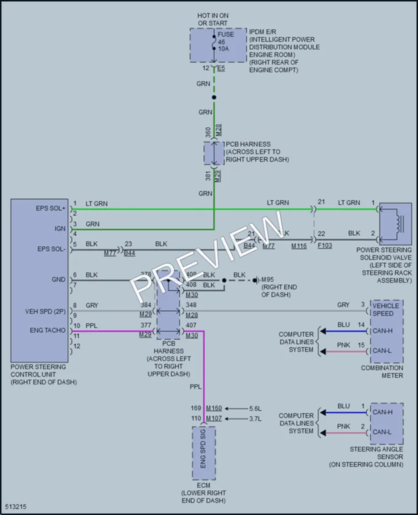 2016 Infiniti Q70 Electronic Power Steering wiring diagram preview
