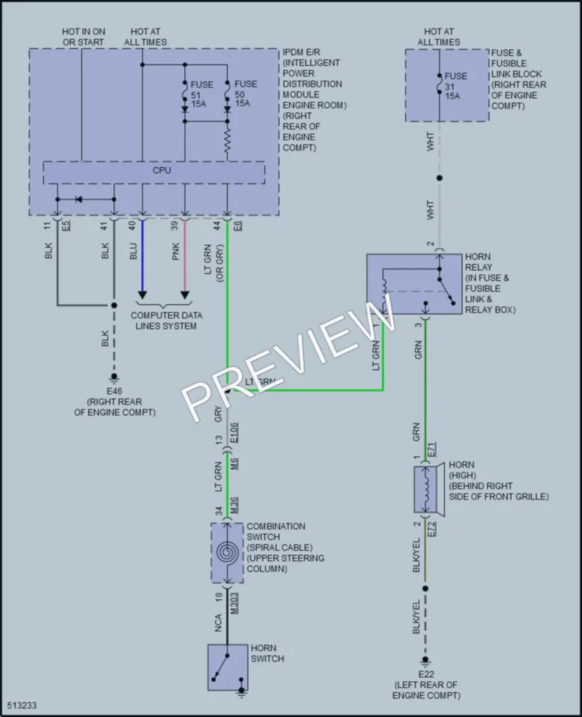 2016 Infiniti Q70Hybrid Horn wiring diagram preview