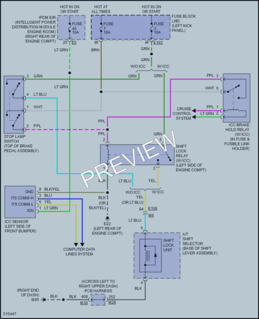 2016 Infiniti Q70Hybrid Shift Interlock wiring diagram preview