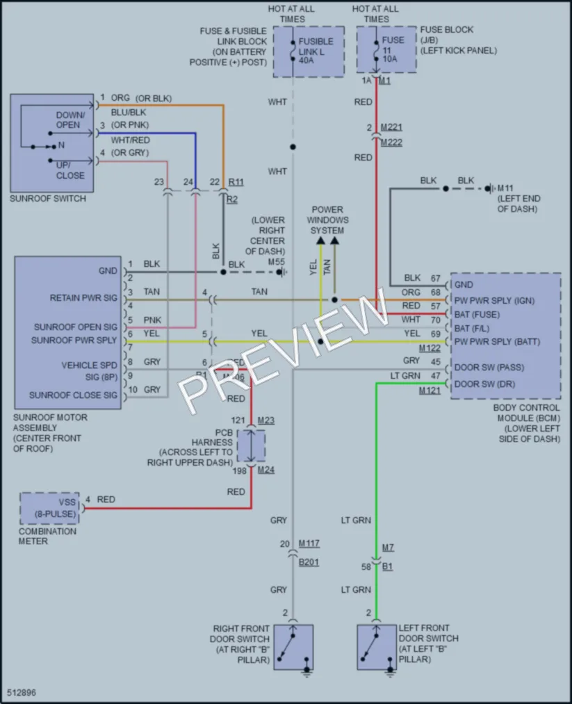 2016 Infiniti Q70L Power Top Sunroof wiring diagram preview